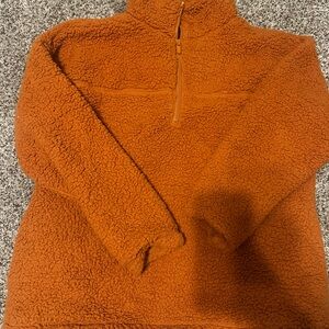 Zenana Outfitters Orange Sherpa Sweater